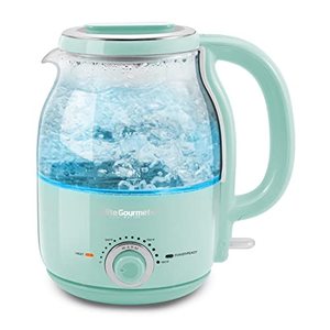 lot 48721 image: Elite Gourmet Electric Glass Kettle, Mint  (1.2L)