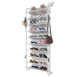 lot 48731 image: FKUO 10-Tier Over The Door Shoe Organizer Hanging Shoe Storage, White