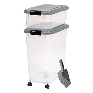 lot 48750 image: IRIS USA Pet Food Containers, Black