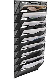 lot 48751 image: EasyPAG Wall File Organizer, Black  (Retails $57)