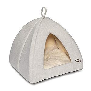lot 48759 image: Best Pet Supplies Pet Tent Soft Bed, Sand Linen   (16 x 16 x 14)