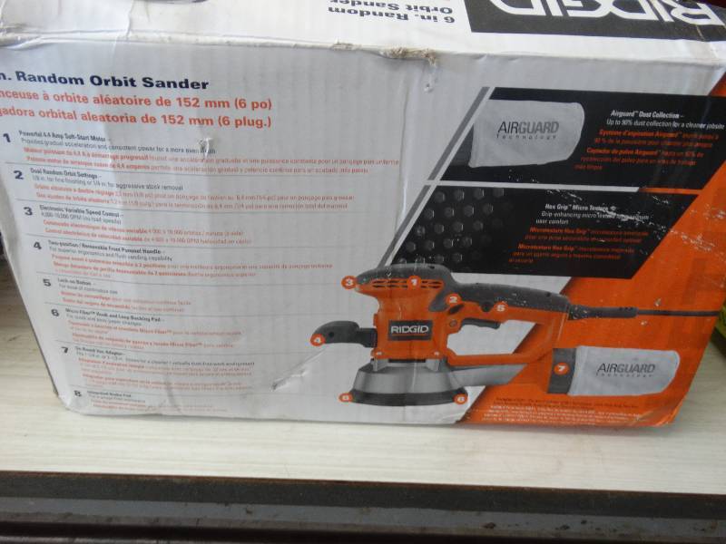 lot 244 image: Rigid 6 Random Orbit Sander.
