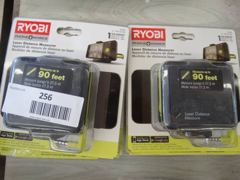 lot 256 image: 4 Ryobi Laser Distance Measure, Up To 90Ft.