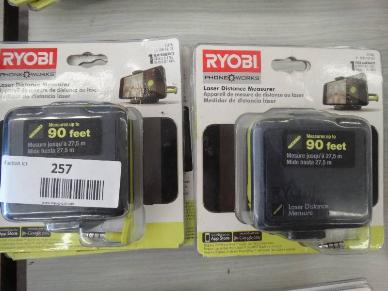 lot 257 image: 4 Ryobi Laser Distance Measure, Up To 90Ft.
