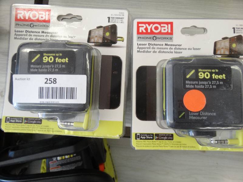lot 258 image: 4 Ryobi Laser Distance Measure, Up To 90Ft.