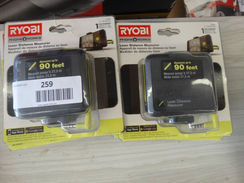 lot 259 image: 4 Ryobi Laser Distance Measure, Up To 90Ft.