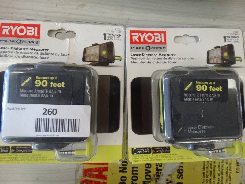 lot 260 image: 4 Ryobi Laser Distance Measure, Up To 90Ft.