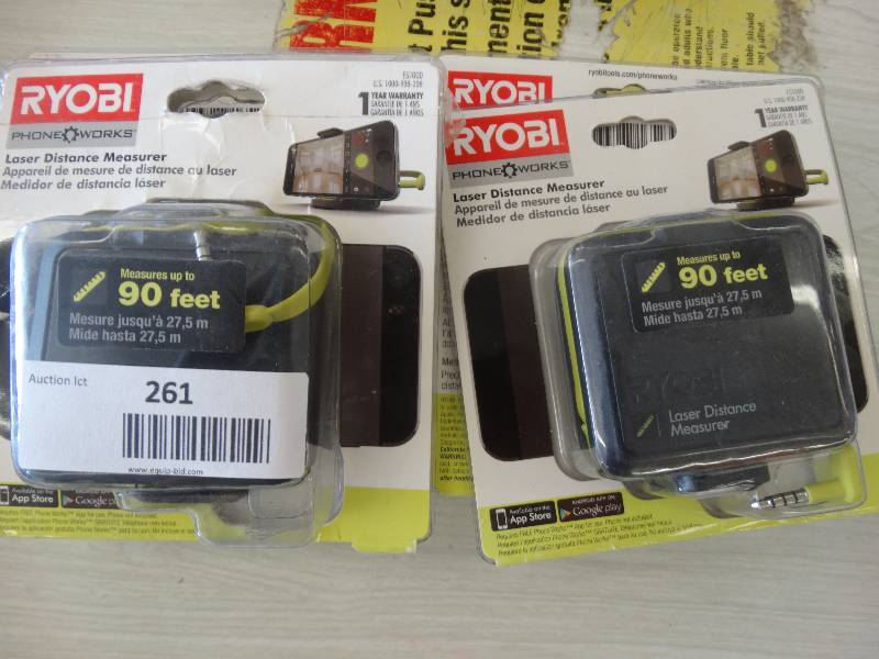 lot 261 image: 4 Ryobi Laser Distance Measure, Up To 90Ft.