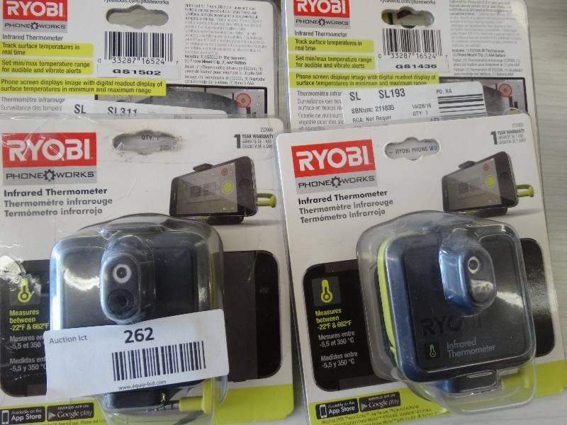 lot 262 image: Ryobi Inferred Thermometer.