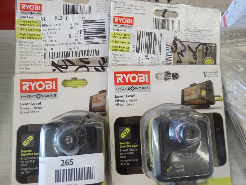 lot 265 image: 4 Ryobi Laser Level.