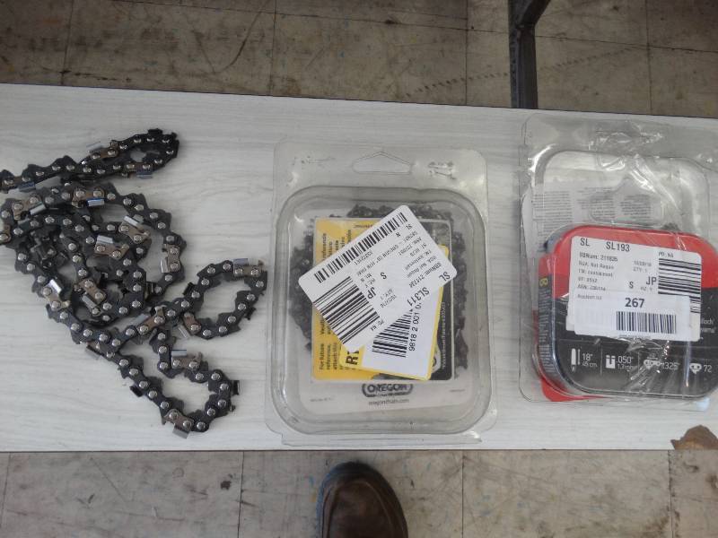 lot 267 image: 3 Various Size Chainsaw Blades.