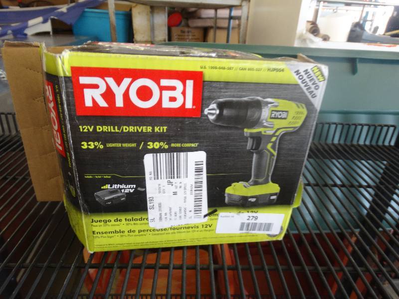lot 279 image: Ryobi 12v DrillDriver Kit.