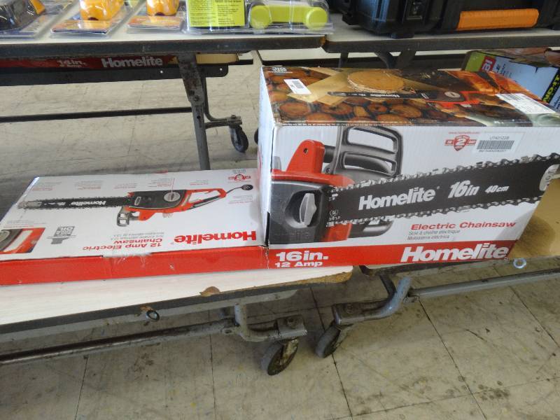 lot 284 image: Homelite 16 12Amp Chainsaw.