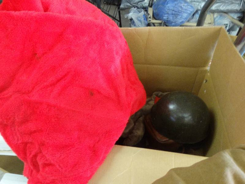 lot 335 image: Big Red Sack,Helmet & Toys.