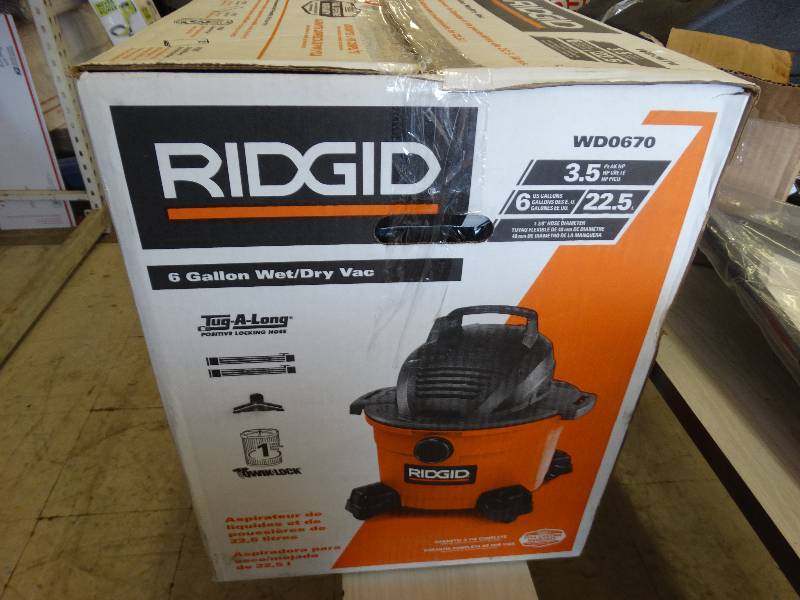 lot 138 image: Ridgid 6 Gallon WetDry Vac.