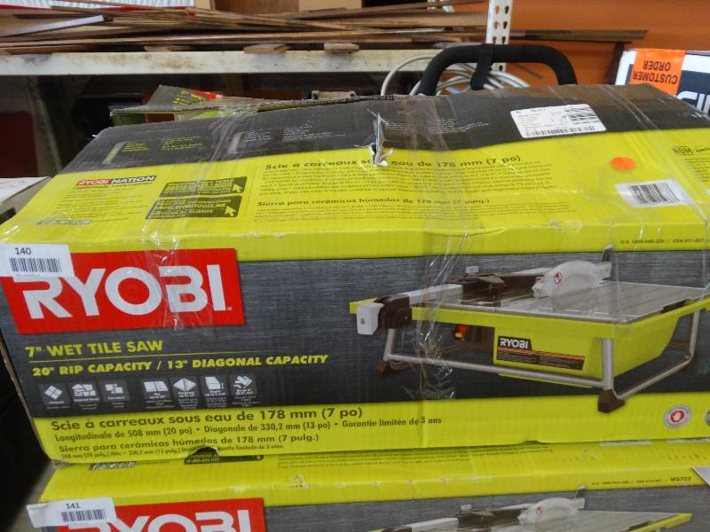 lot 140 image: Ryobi 7 Wet Tile Saw.