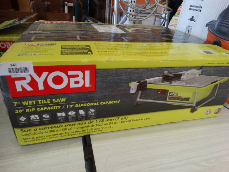 lot 141 image: Ryobi 7 Wet Tile Saw.