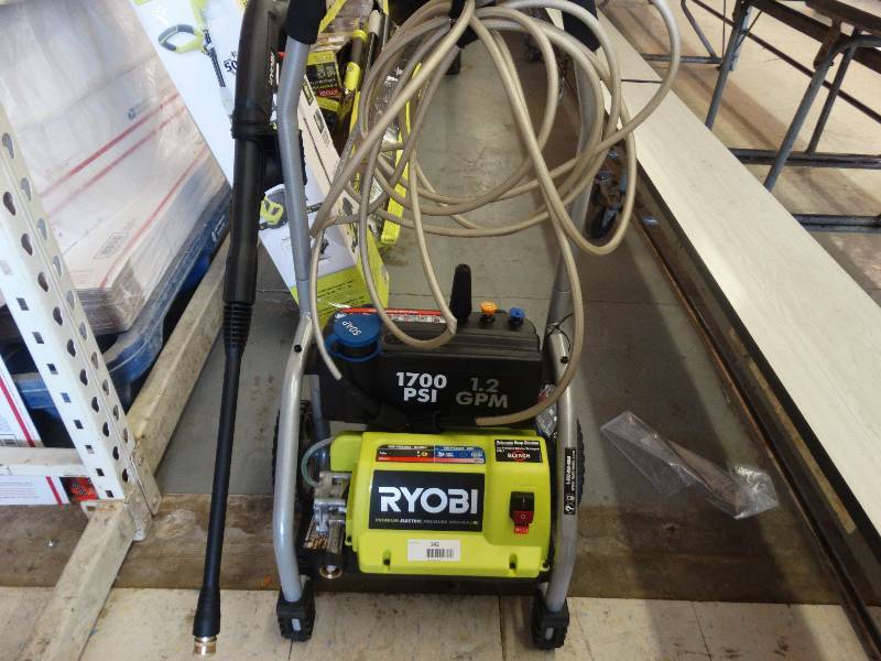 lot 142 image: Ryobi 1700 PSI 1.2 GPM Electric Power Washer.