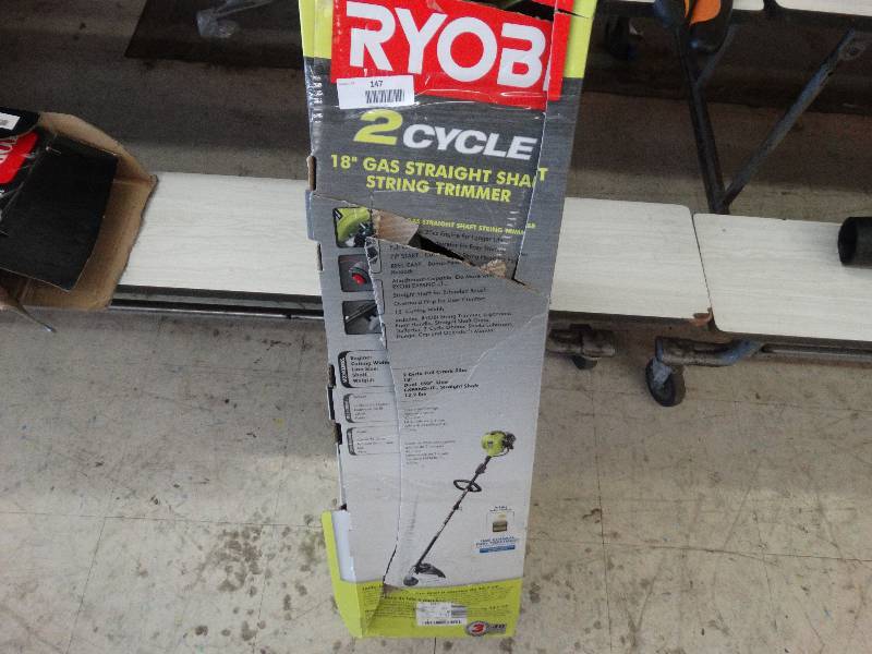 lot 147 image: Ryobi 2 Cycle 18 Gas Straight Shaft String Trimmer.
