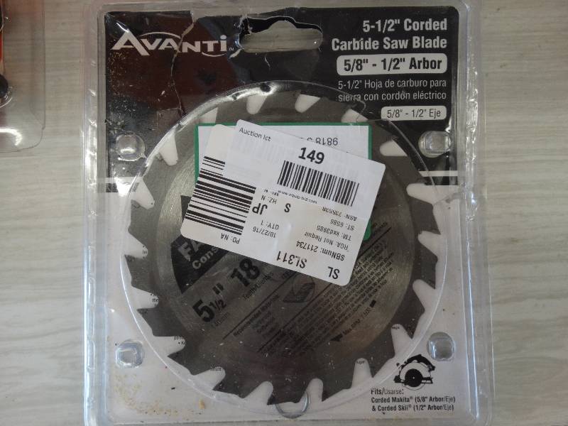 lot 149 image: 5 - 12 In Carded CarbideSaw Blade.