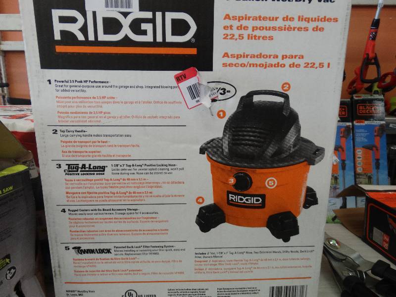 lot 178 image: Ridgid 6 Gallon WetDry Vac.