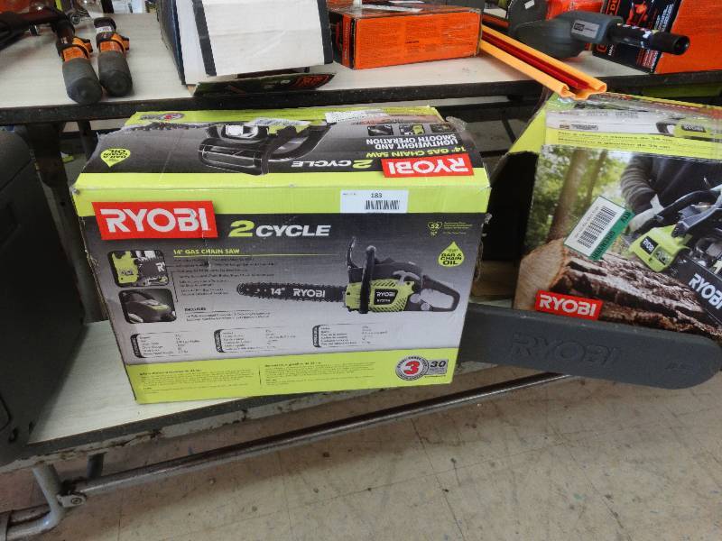 lot 183 image: Ryobi 2 Cycle 14 Gas Chainsaw.