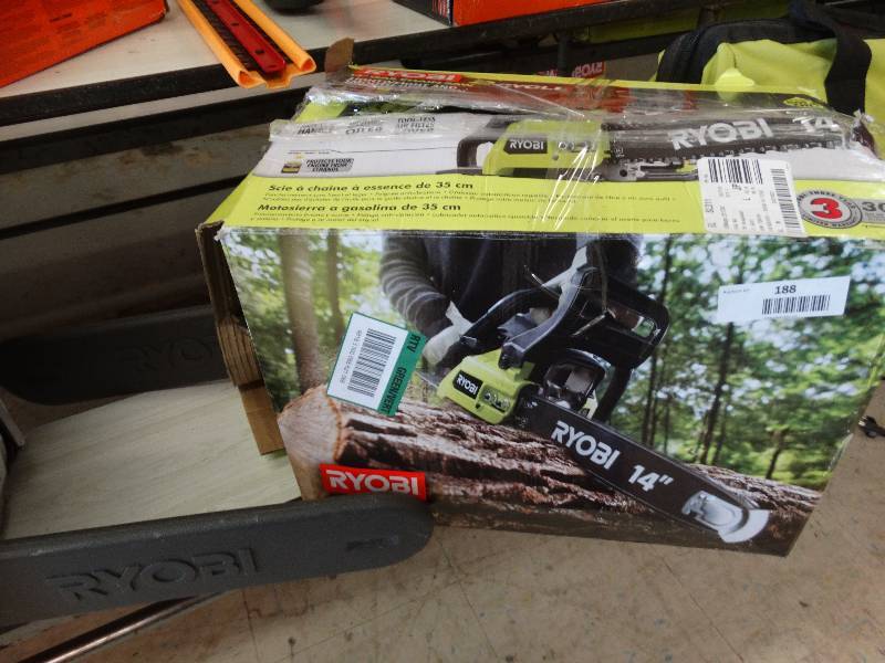lot 188 image: Ryobi 2 Cycle 14 Gas Chainsaw.