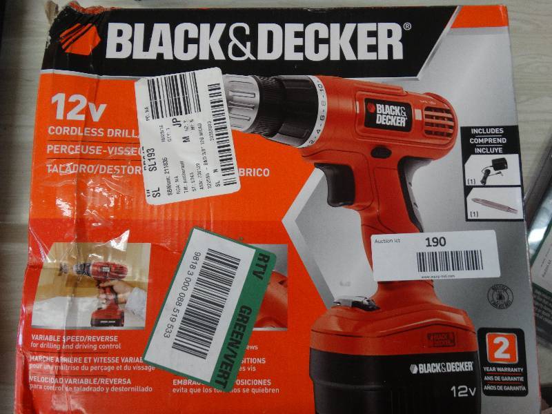 lot 190 image: Black & Decker 12v DrillDriver.