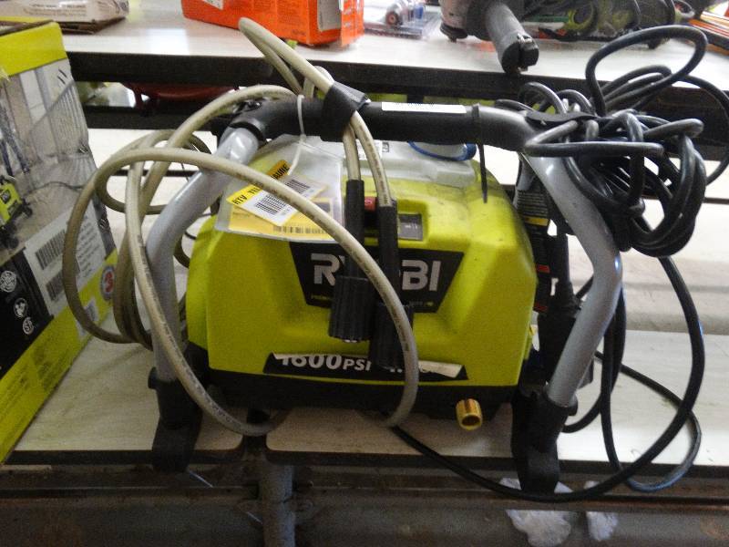 lot 193 image: Ryobi 1600 PSI 1.2 GPM Electric Pressure Washer.
