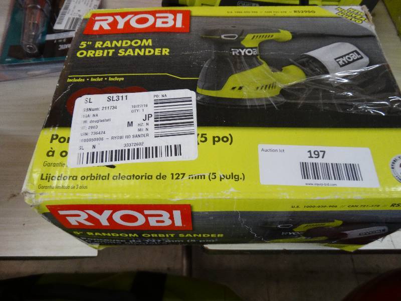 lot 197 image: Ryobi 5 Random Orbit Sander.