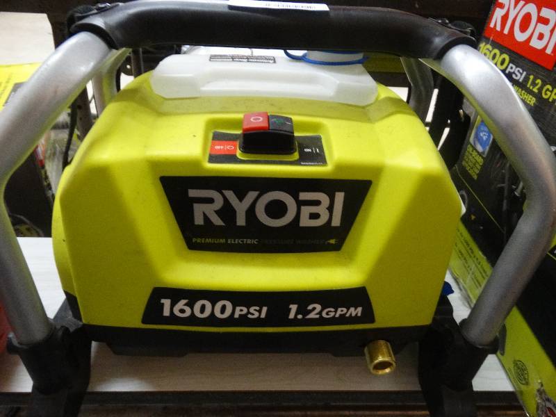 lot 205 image: Ryobi 1600 PSI 1.2 GPM Electric Pressure Washer.