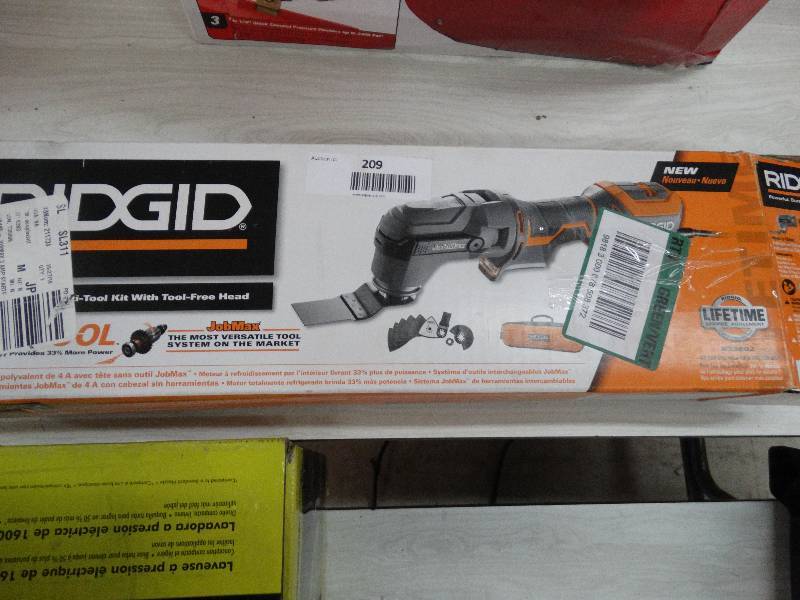 lot 209 image: Ridgid 4 Amp Multi-Tool Kit.