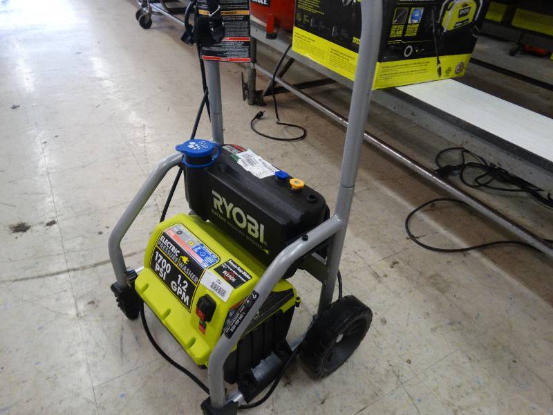 lot 210 image: Ryobi 1700 PSI 1.2 GPM Electric Pressure Washer.