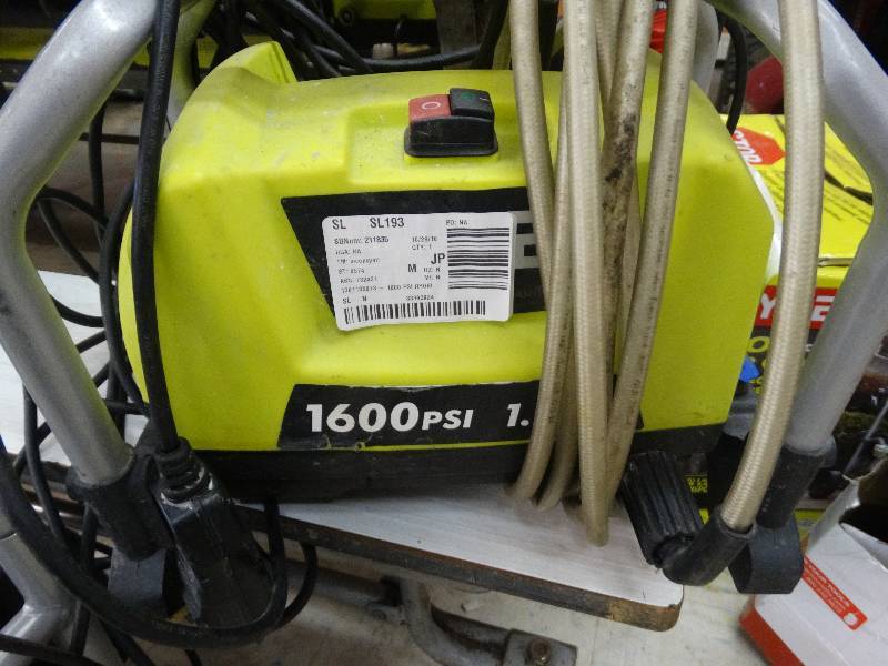lot 211 image: Ryobi 1600 PSI 1.2 GPM Electric Pressure Washer.