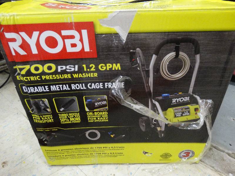 lot 215 image: Ryobi 1700 PSI 1.2 GPM Electric Power Washer.
