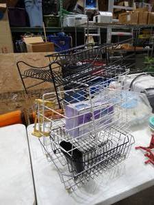 lot 1390 image: Lot of Coated Metal Racks  f Dishes and More