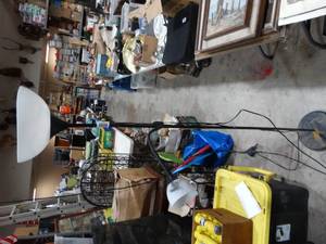 lot 1646 image: 2 Socket Black Floor Lamp
