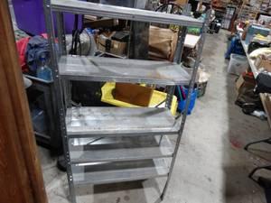 lot 1647 image: Approx 4.5Ft tall Metal storage Rack