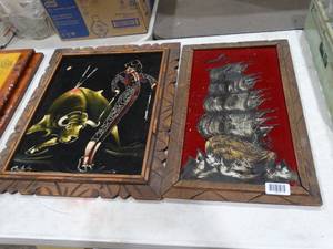 lot 1413 image: Felt Wall Art of Madidor and Misc Ship