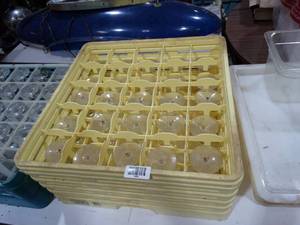 lot 1436 image: Long Stem Glasses and Plastic Drying Rack