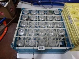 lot 1437 image: Long Stem Glasses and Plastic Drying Rack