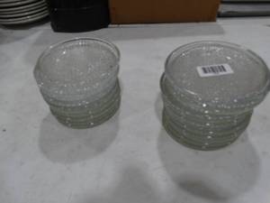 lot 1464 image: Textured Glass Platters and Silverware