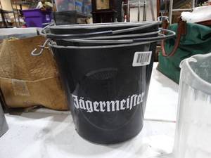 lot 1526 image: Lot of Jagermeister Metal Ice Buckets