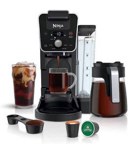 lot 41454 image: Ninja CFP201 DualBrew System 12-Cup Coffee Maker, Single-Serve for Grounds & K-Cup Pod Compatible, 3 Brew Styles, 60-oz. Water Reservoir & Carafe, Black