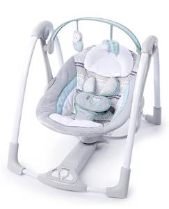 lot 41466 image: Ingenuity Compact Lightweight Portable Baby Swing with Music, Nature Sounds and Battery-Saving Technology - Abernathy, 0-9 Months