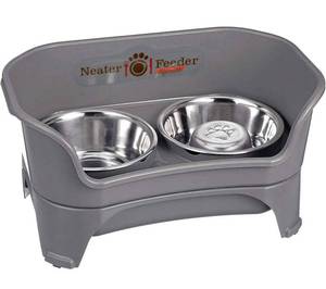 lot 41486 image: Neater Feeder Express Elevated Dog - Raised Pet Dish - Stainless Steel Food and Water Bowls for Small to Large Dogs Includes Slow Feeder Bowl