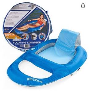 lot 58428 image: Kelsyus Premium Floating Lounger with Fast Inflation, Inflatable Recliner Chair, Lake & Pool Float for Adults with Cup Holder
