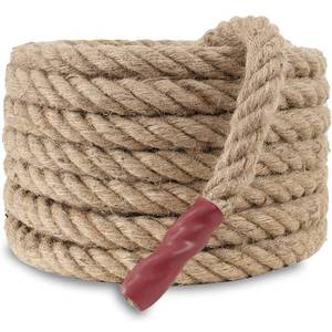 lot 58469 image: EMEKIAN Natural Jute Manila Rope, Twisted 4 Strand Fiber Hemp Rope for Sports, Decor, Pet Toys, Crafts, Tug of War, Fitness, Indoor & Outdoor Use, 50mmx15m