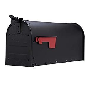 lot 60426 image: Gibraltar Mailboxes Admiral Aluminum Medium Textured Black Post Mounted Mailbox ADM11B01