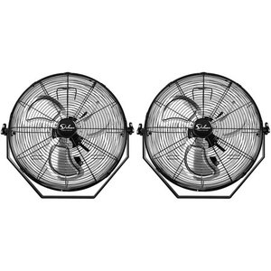 lot 69289 image: Simple Deluxe 18 Industrial Wall Mount Ventilation Fan 3 Speed Commercial Ventilation Metal Fan Black 2-Pack